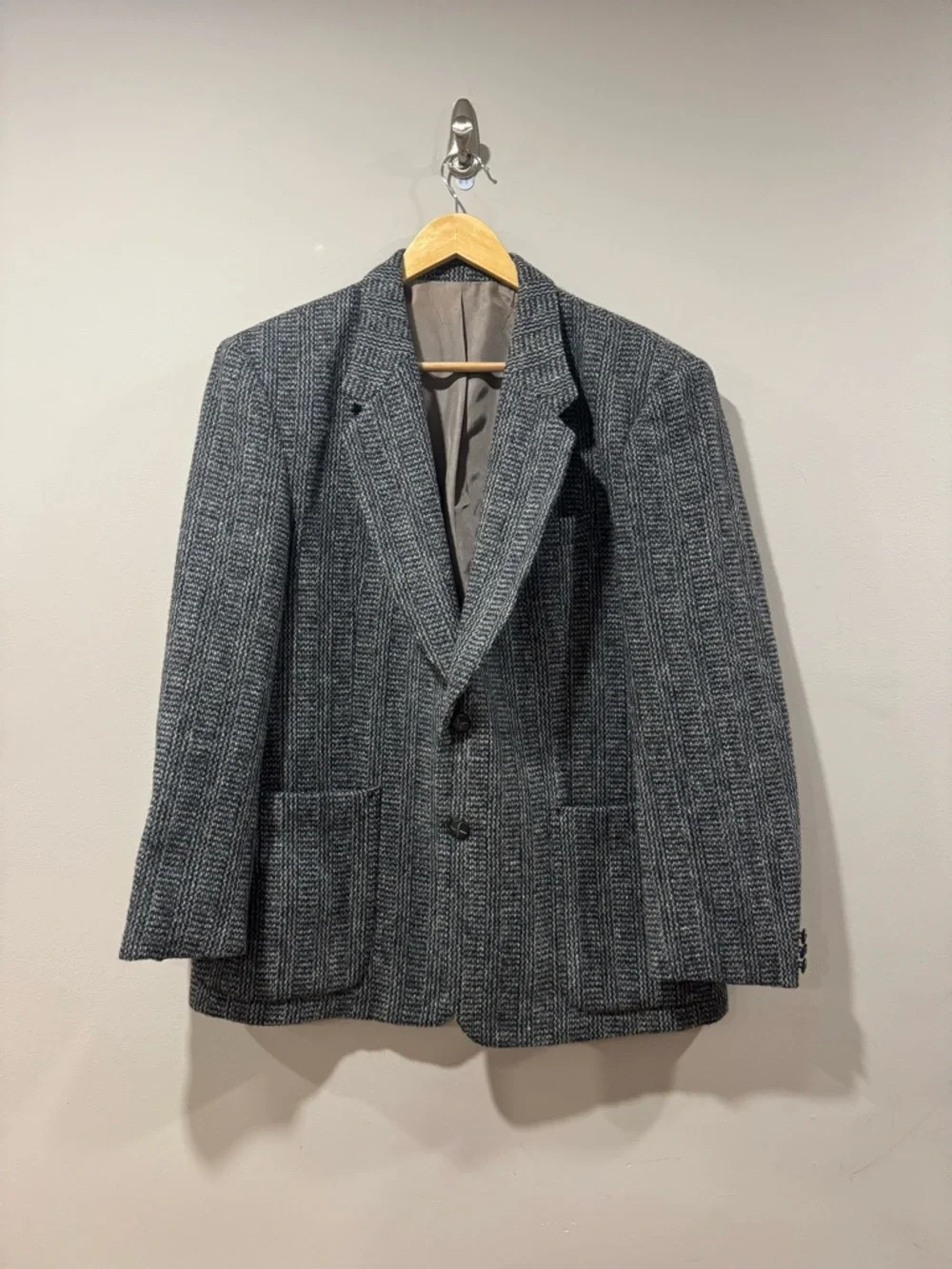 Vintage Harris Tweed Blazer Mens 42S John Pomer Wool Sport Coat Made in Canada - Picture 1 of 16